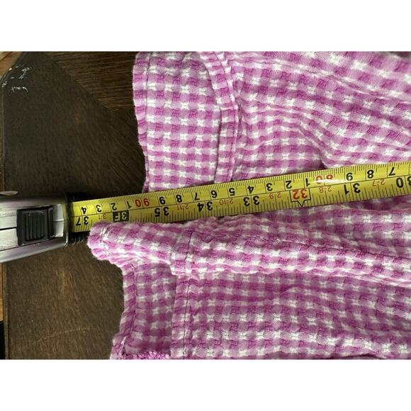 Terra & Sky Womens Purple Short Sleeve Gingham Ruffle Dress Size 1X - Picture 5 of 5